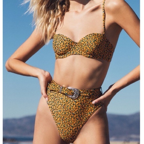 Onia Other - Onia x WeWoreWhat Sunflower Ditsy Belted Bikini Size Medium